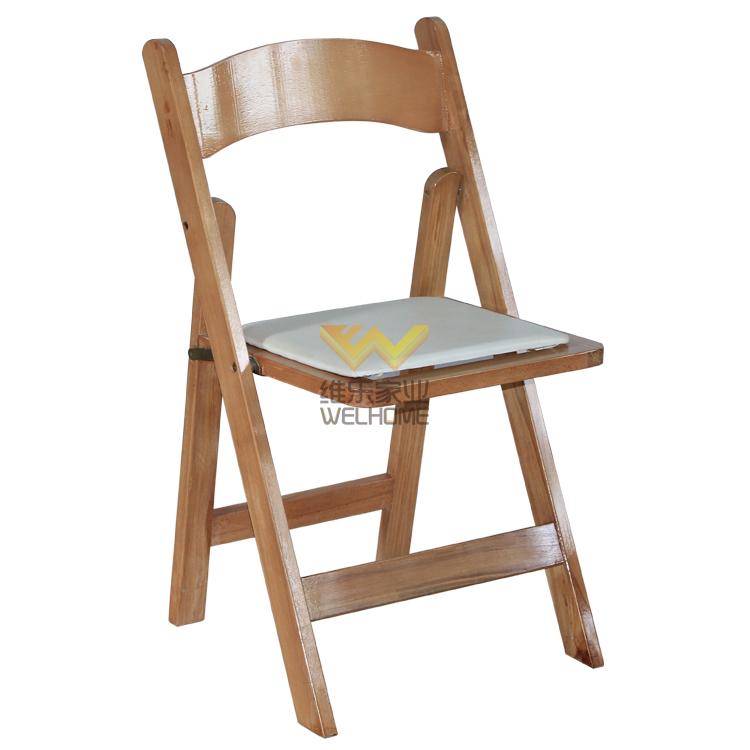 Natural wood folding chair for wedding/event