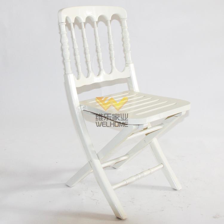 White wooden chateau folding chair for wedding/event