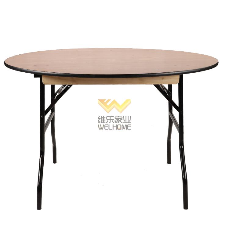 Round plywood folding table for event