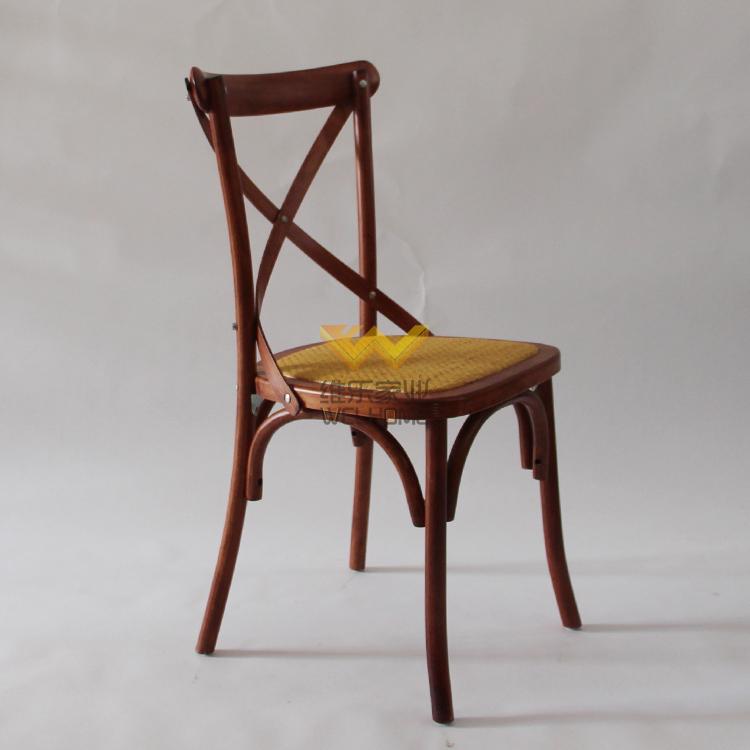 high quality antique oak wooden x back chair on sale