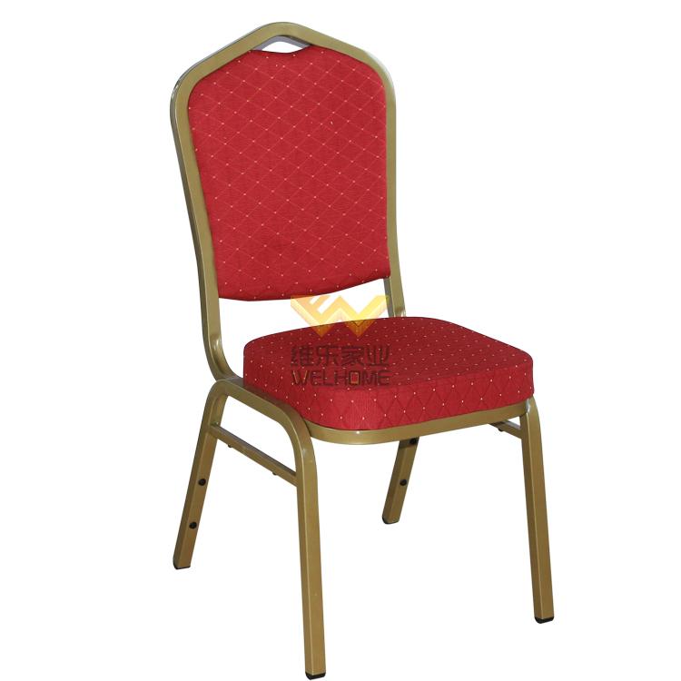 Red seat metal banquet chair for meetings/events