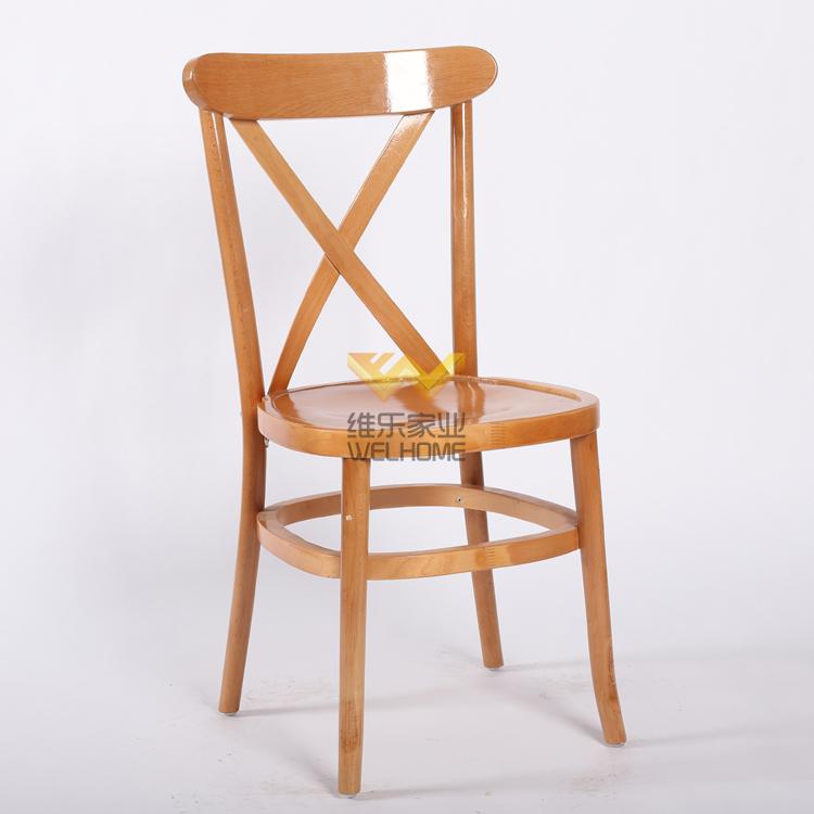 event and hospitality use oak wooden cross back chair on sale