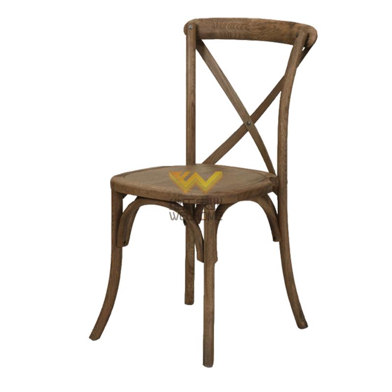 popular solid wood antique cross back chair for rental