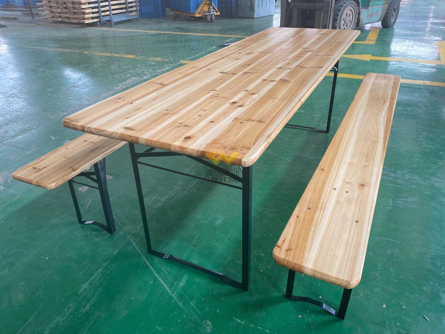 Outdoor picnic beer garden table and bench