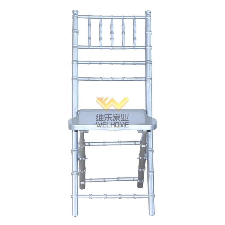 Silver wooden chiavari folding chair for wedding/event