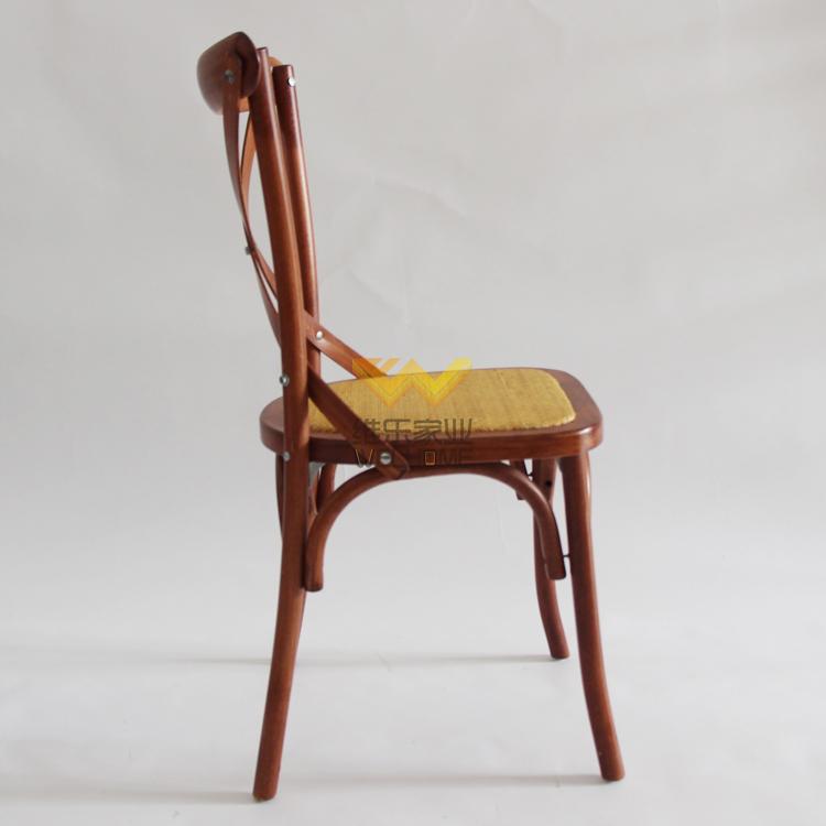 high quality antique oak wooden x back chair on sale