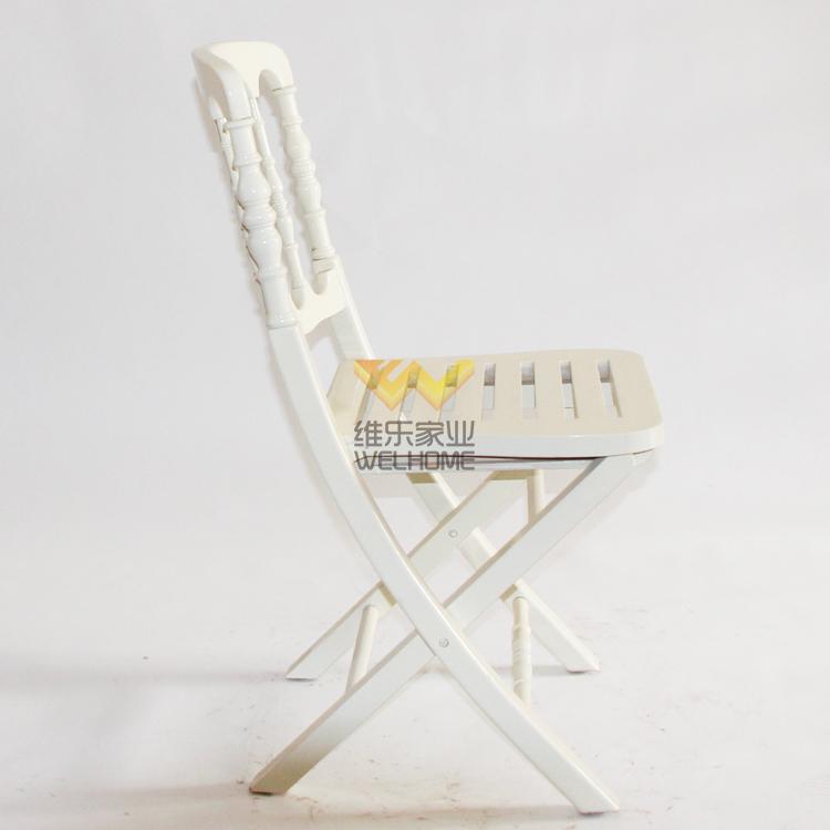 White wooden chateau folding chair for wedding/event