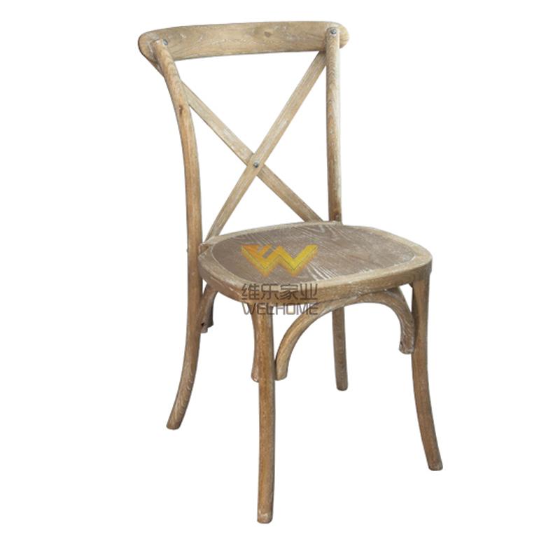 popular solid wood antique cross back chair for rental