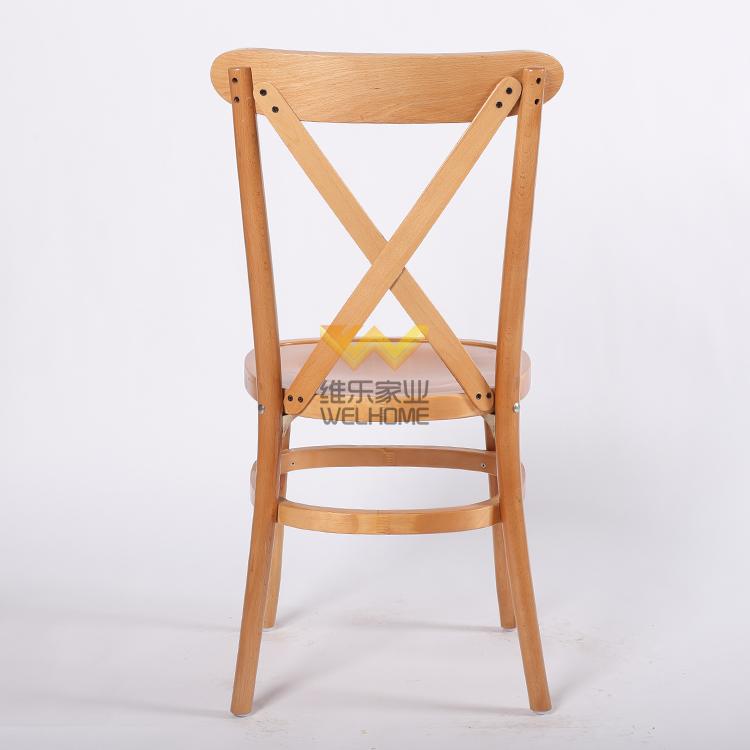 event and hospitality use oak wooden cross back chair on sale