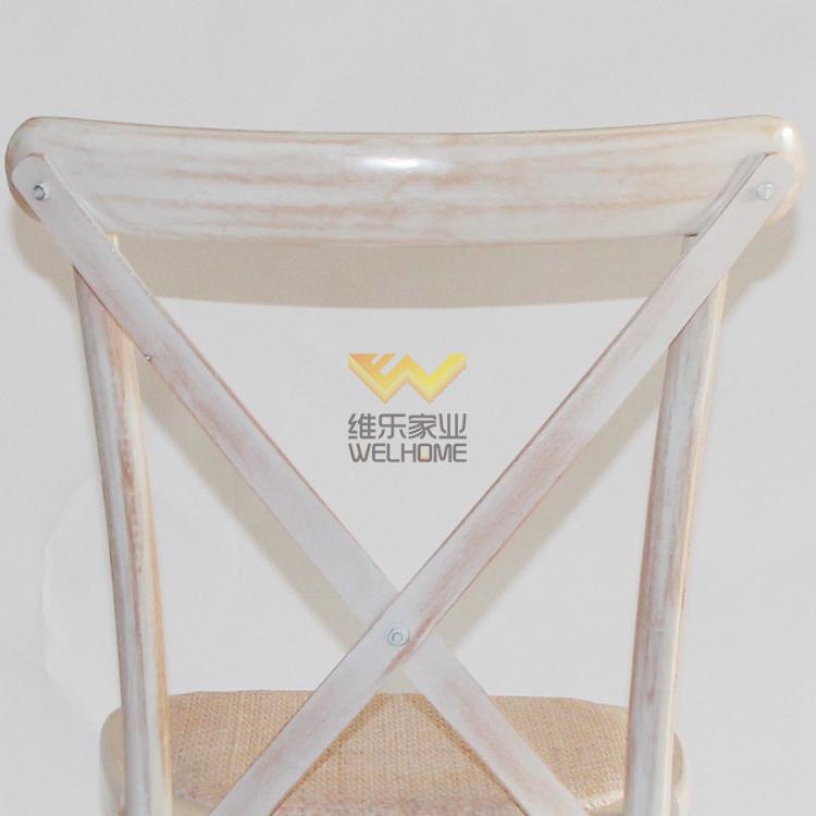 hotsale limewash color wood cross back chair for wedding