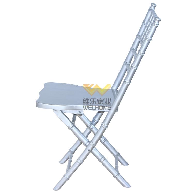 Silver wooden chiavari folding chair for wedding/event