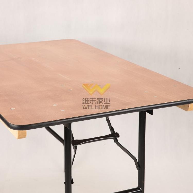 Rectangular plywood folding event table 