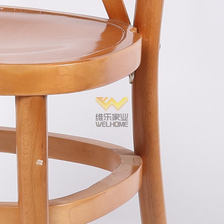 event and hospitality use oak wooden cross back chair on sale