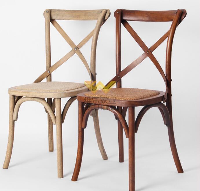popular solid wood antique cross back chair for rental