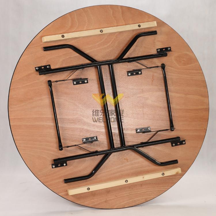 Round plywood folding table for event