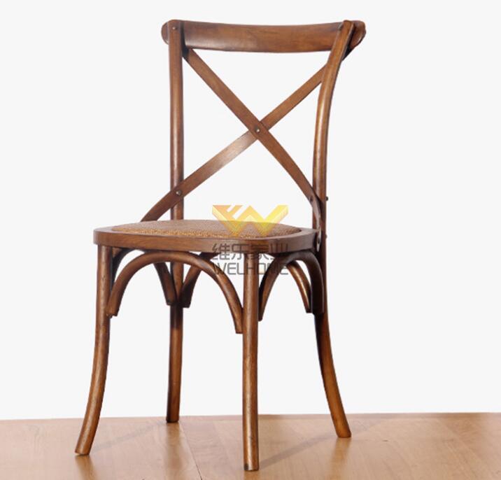 popular solid wood antique cross back chair for rental