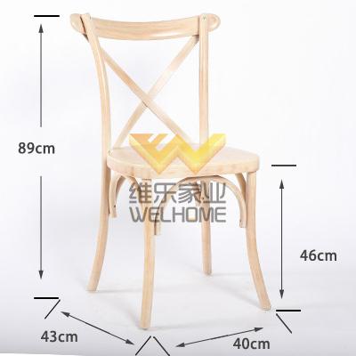 Limewash solid wood vineyard cross back chair for wedding/event