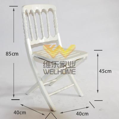 White wooden chateau folding chair for wedding/event