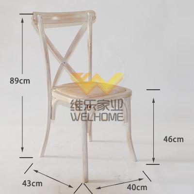 distressed solid wood cross back chair for wedding and event F1011