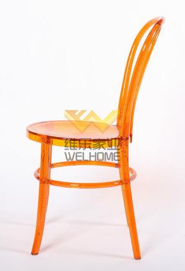 Orange acrylic vienna thonet chair for wedding/event