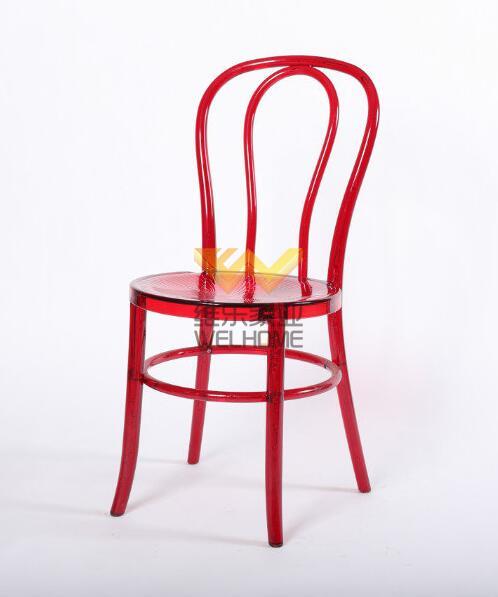 Red Acrylic Thonet chair 