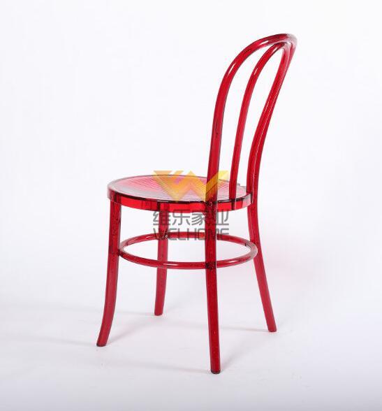 Red Acrylic Thonet chair 