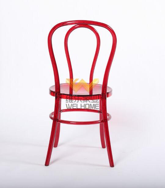 Red Acrylic Thonet chair 