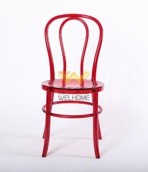 Red Acrylic Thonet chair 