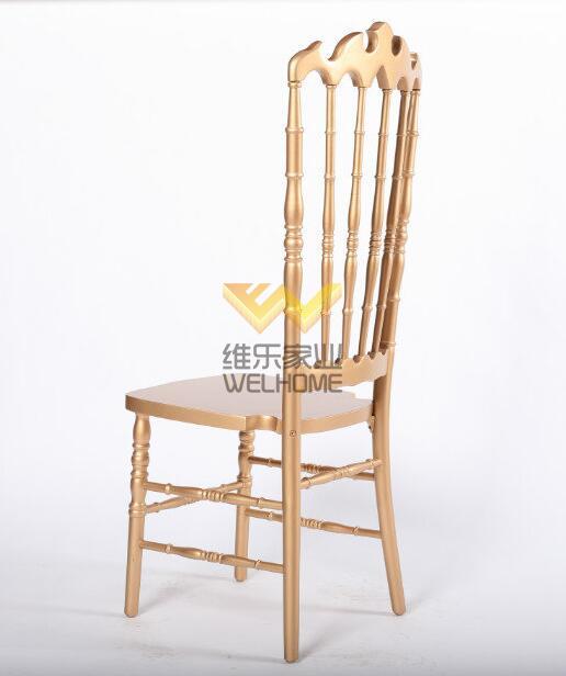 Rose gold solid wood highback napoleon chair for wedding/event