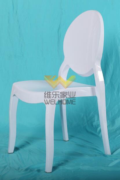 White Resin Ghost Chair W/O armrest