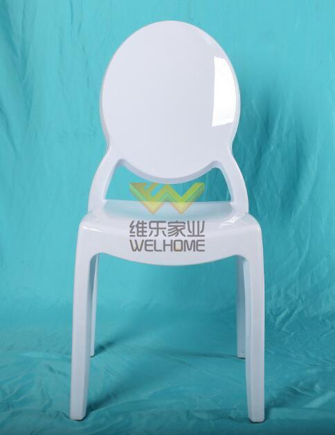 White Resin Ghost Chair W/O armrest