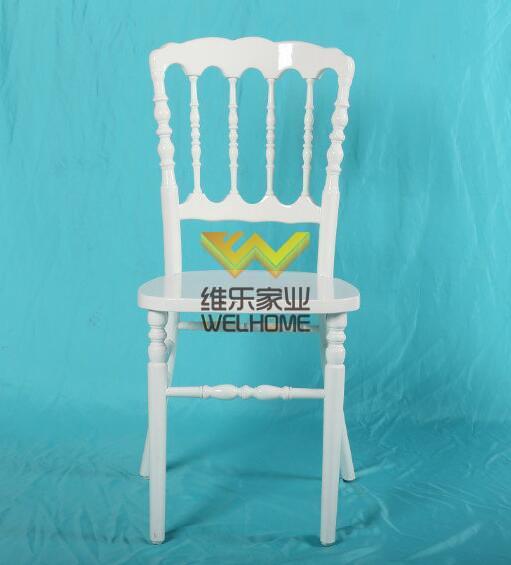 Elegant Pure White Wooden Napoleon Chair for Wedding