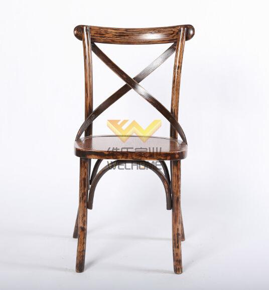 Mahogany solid wood cross back chair for weddiing/event 