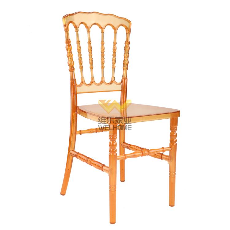 Orange acrylic Napoleon chair for wedding/event