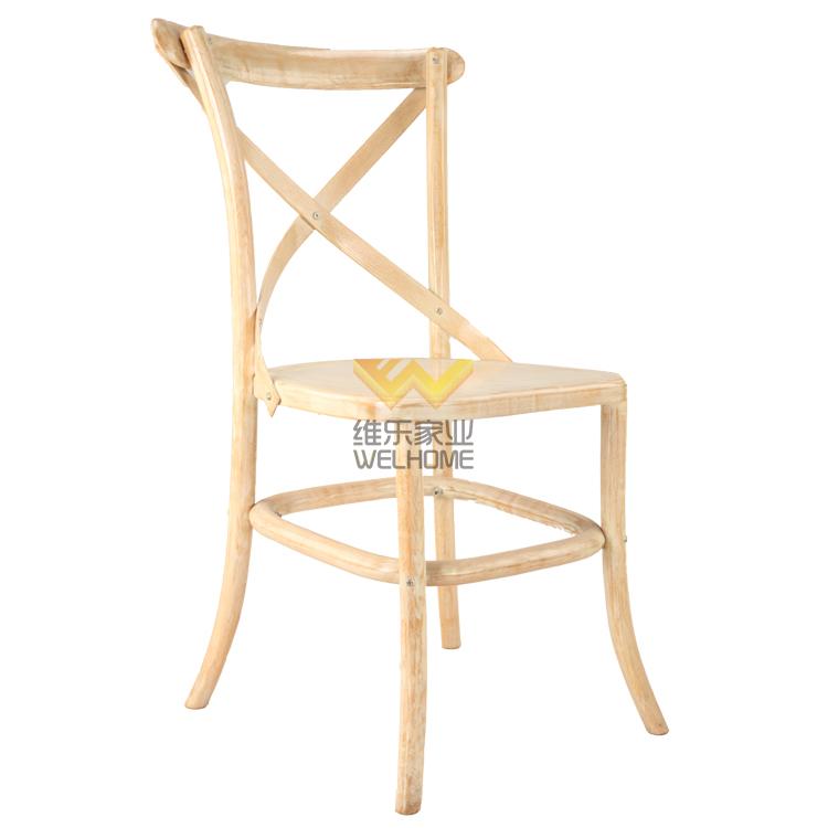 solid oak wood x back chair for event rental