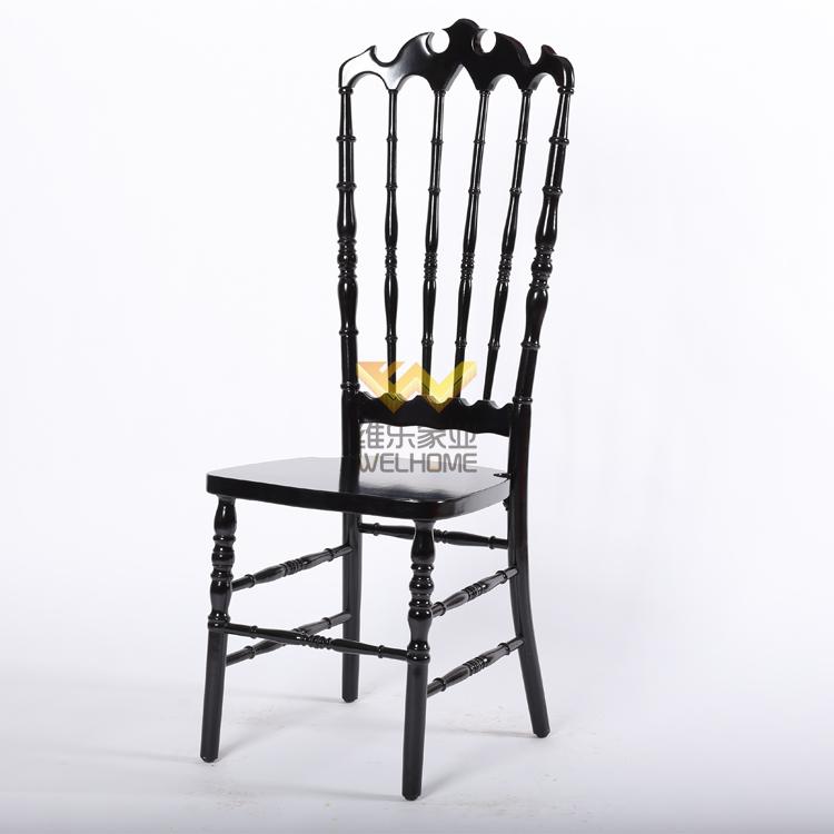 Highback Black solid wood Napoleon chair for wedding/event
