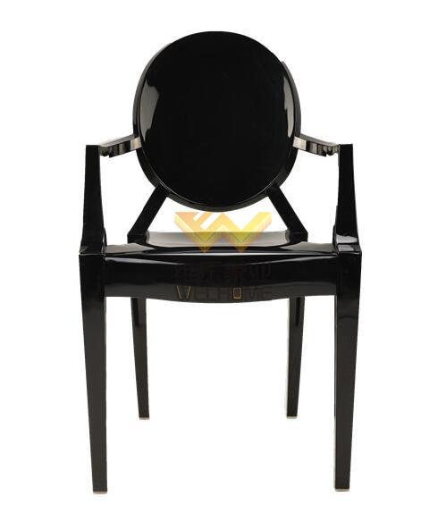 Black resin Ghost chair with armrest for wedding/event