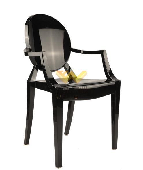 Black resin Ghost chair with armrest for wedding/event