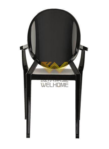 Black resin Ghost chair with armrest for wedding/event