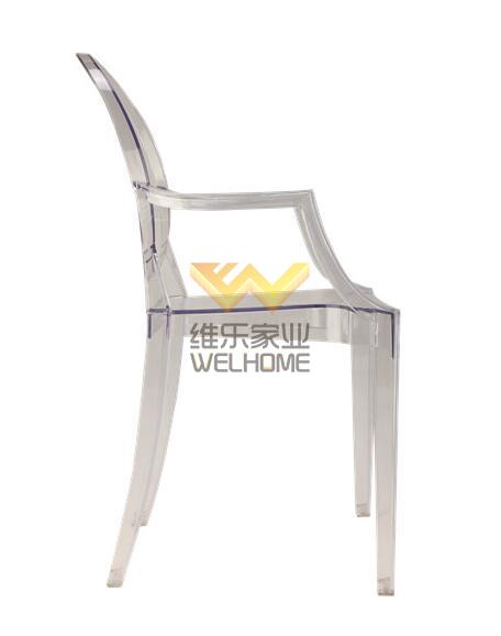 Smoke Ghost Chair with Armrest for wedding/event