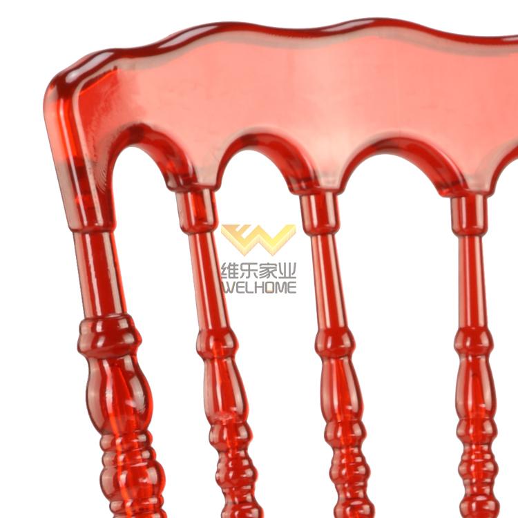 Red acrylic Napoleon chair for wedding/events