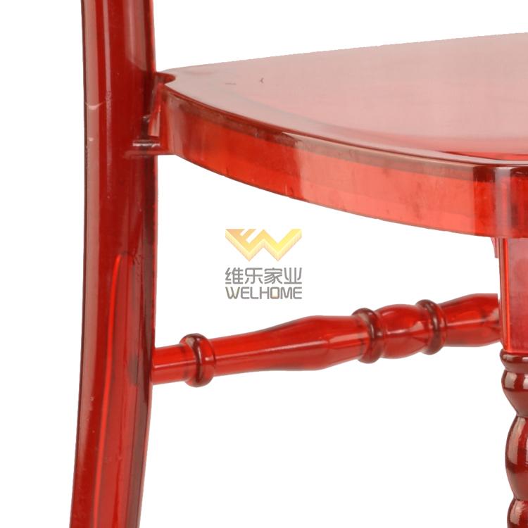 Red acrylic Napoleon chair for wedding/events