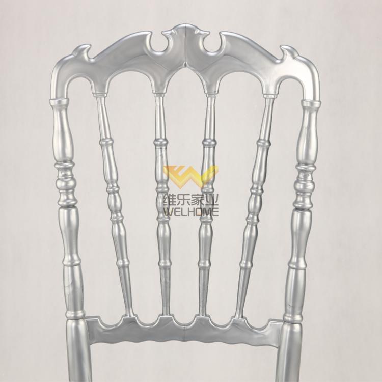 Silver Highback Resin Napoleon Chair for Wedding/Event